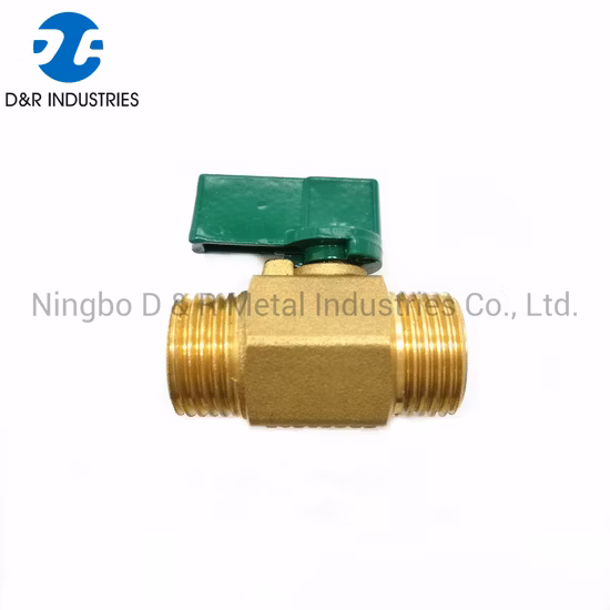Brass Color Straight Handle Female/Male Thread Mini Compact Ball Valve