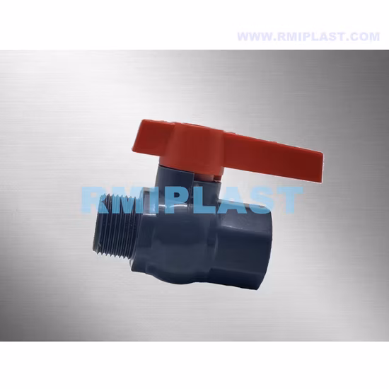 2 Inch PVC Single Union Compact Ball Valve with Female X Male Thread Irrigation Valve UPVC Plastic Socket Valves by JIS DIN ANSI for Water Use
